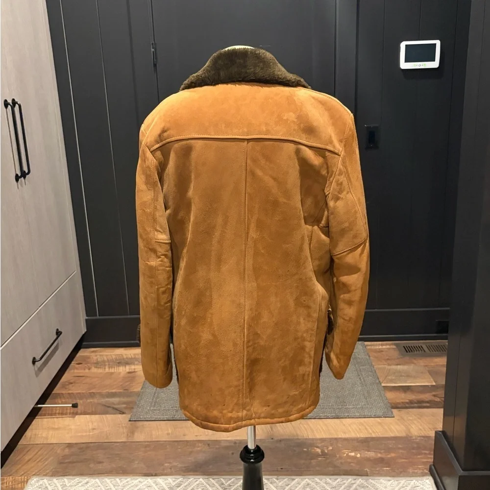 Vintage Holiday Suede & Shearling Coat | Treated Suede | Boston, Mass.